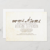 Zoo Safari Invitation de douche nuptiale (Devant / Derrière)