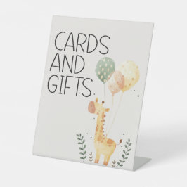 Zoo Safari Kwekerij Dieren Baby shower Kaarten Ges Reclamebord Met Voetstuk