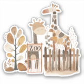 Zoo Safari Nursery Animals Baby shower Sticker (Voorkant)