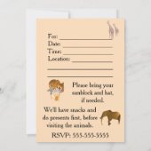 Zoo Thème Anniversaire Invitations de fête (Dos)