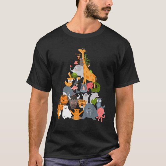 Zoo Trip Animal Pyramid T-shirt (Voorkant)