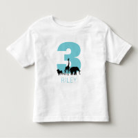 Zoo verjaardag gepersonaliseerd blauwgroen