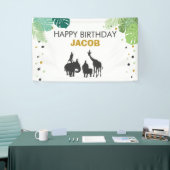 Zoo verjaardagsbanner Safari Oerwoud dieren feest Spandoek (Beurs)