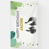 Zoo verjaardagsbanner Safari Oerwoud dieren feest Spandoek (Verticaal)