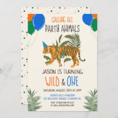 Zoo Wild and One Jungle Anniversaire Invitation Bo (Devant / Derrière)
