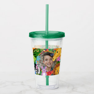 Zoo Wild Animal Oerwoud Safari Kids Verjaardag Acryl Drinkbeker