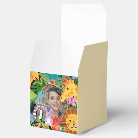 Zoo Wild Animal Oerwoud Safari Kids Verjaardag Bedankdoosjes (Geopend)