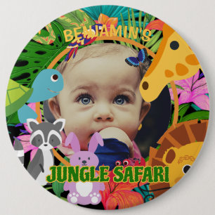 Zoo Wild Animal Oerwoud Safari Kids Verjaardag Ronde Button 6,0 Cm