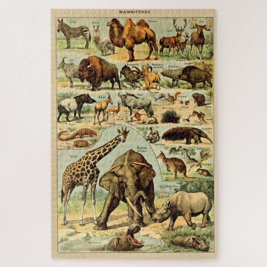 zoogdieren Oude illustratie Legpuzzel (Verticaal)