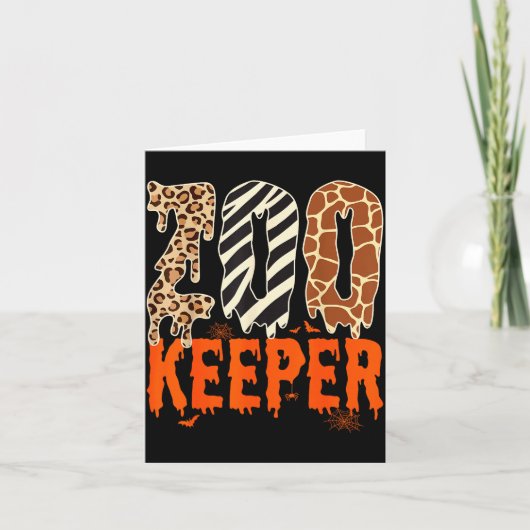 Zookeeper Funny Halloween Costume Zoo Keeper Anima Kaart (Voorkant)