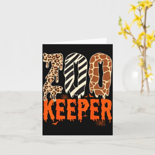 Zookeeper Funny Halloween Costume Zoo Keeper Anima Kaart (Gele Bloem)