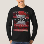 Zookeeper Raccoon geeft Ugly Kerstmis Racoon T-shirt (Voorkant)