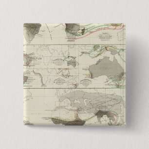 Zoologische geografie vierkante button 5,1 cm