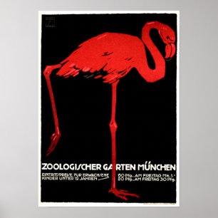 ZOOLOGISCHER GARTEN MUNCHEN Duitse Vintage Poster