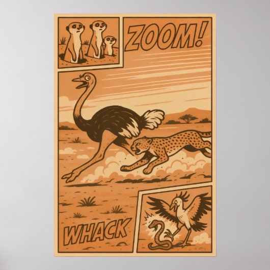 Zoom and Whack - Afrikaanse Savanne-actiecomic Poster (Voorkant)