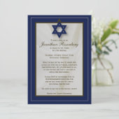 Zoom Bar Mitzvah Invitation dans la marine (Debout devant)