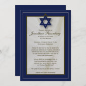 Zoom Bar Mitzvah Invitation dans la marine (Devant / Derrière)
