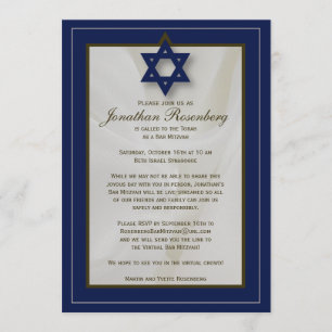 Zoom Bar Mitzvah Invitation dans la marine
