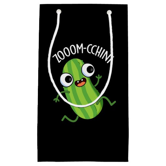 Zoom-chini Funny Zucchini Pun Dark BG Klein Cadeauzakje (Voorkant)