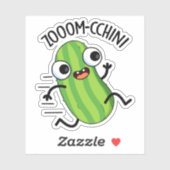 Zoom-chini Funny Zucchini Pun Sticker (Vel)