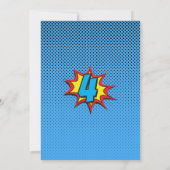 Zoom Comic Superhero 4e Invitation anniversaire (Dos)