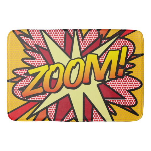 ZOOM Fun Retro Comic Book Pop Art Badmat (Voorkant)
