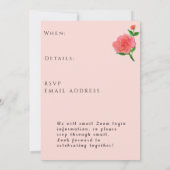 Zoom Girls Birthday Event Flat Invitation Card (Dos)