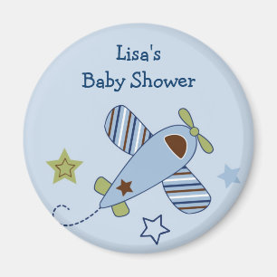 Zoom langs vliegtuigmagneet Baby shower Magneet