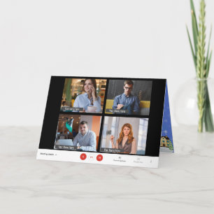 Zoom Meeting Funny Online Fotokerstfeestdag Kaart