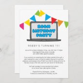 Zoom Verjaardagsfeest Uitnodiging (Voorkant / Achterkant)