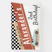 Zoom Zoom Retro Car Theme Car Racing Fanatic Cute Spandoek (Verticaal)