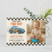 Zoom Zoom Two Fast Birthday Kaart (Staand voorkant)