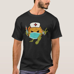 Zoombie Pompoen Verpleegster Jackolantern Masker V T-shirt