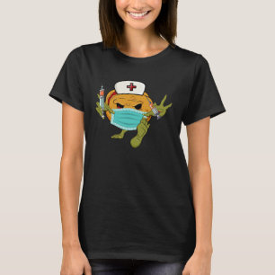 Zoombie Pompoen Verpleegster Jackolantern Masker V T-shirt