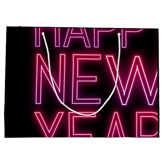 Zoomen in Paarse verloop nieuwjaar Groot Cadeauzakje (Achterkant)