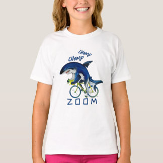 Zoomhaai te hard op een fiets t-shirt