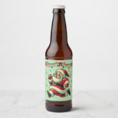 Zoomie Santa Christmas Bier Etiket (Voorkant)