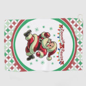 Zoomie Santa Christmas Golfhanddoek (Horizontaal)
