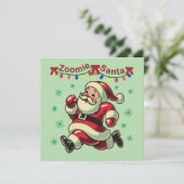 Zoomie Santa Christmas Kaart (Staand voorkant)