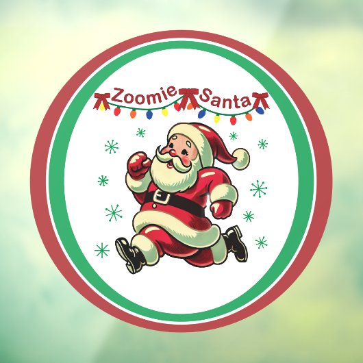 Zoomie Santa Christmas Raamsticker (Vel 3)