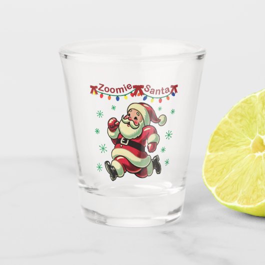Zoomie Santa Christmas Shot Glas (Voorkant)