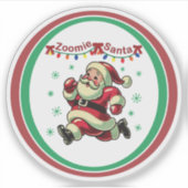 Zoomie Santa Christmas Sticker (Voorkant)