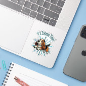 Zoomie Time Basset Hound bijvoorbeeld Sticker (Laptop met iPhone)