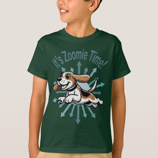 Zoomie Time Beagle T-shirt (Voorkant)