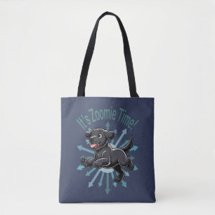 Zoomie Time Black Lab Draagtas