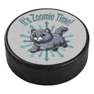 Zoomie Time Britse kortharige kat Hockey Puck