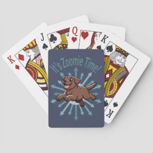 Zoomie Time Chocolate Lab Pokerkaarten