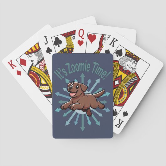 Zoomie Time Chocolate Lab Pokerkaarten (Achterkant)