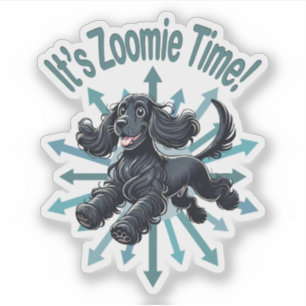 Zoomie Time Cocker Spaniel bijvoorbeeld Sticker
