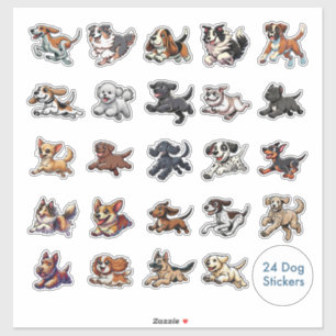 Zoomie Time Collectie van 24 Stickers